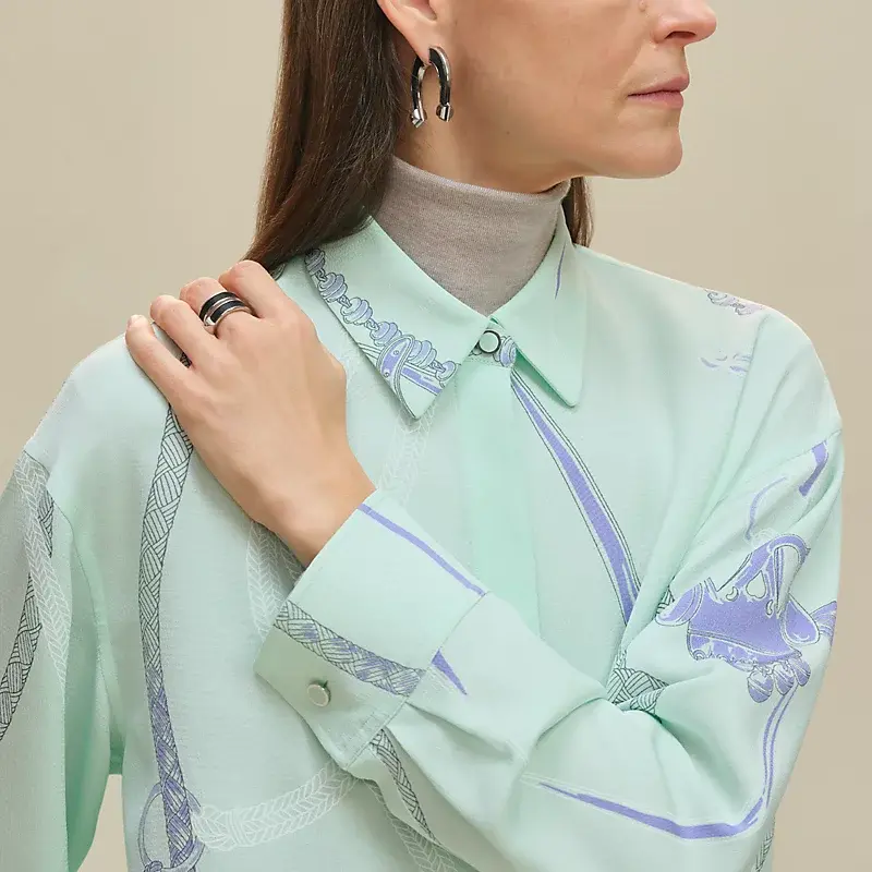 Hermès Chemise Masculine Vert Embrun